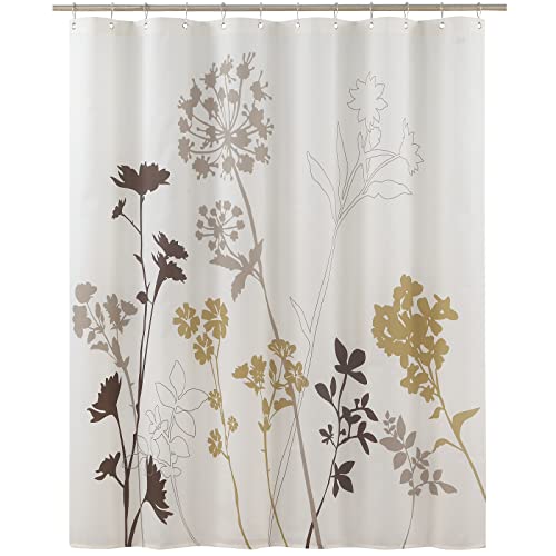Sd Sdliving Silhouette Brown Fabric Shower Curtains,Printed Waterproof Polyester Plants Shower Curtain For Bathroom,72" W X 72" H #TOP6