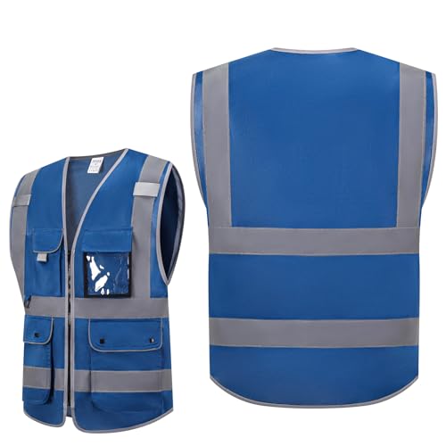 Image of XIAKE Reflective Safety Vest for Men & Women High Visibility Class 2 Vest with Pockets Meets ANSI Standards