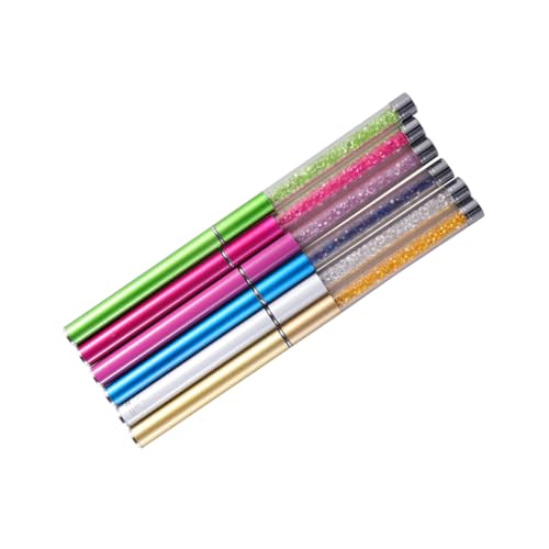 Gogogmee Luxury Mascara Wands with Shiny Stones 6pcs Eyelash Brush Set Ideal for Professional Salons and Home Use Dark