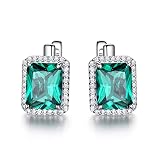 WOODOR Luxury Emerald Gemstone Clip On Earrings Brand Fine Jewelry Solid 925 Sterling Silver Birthda