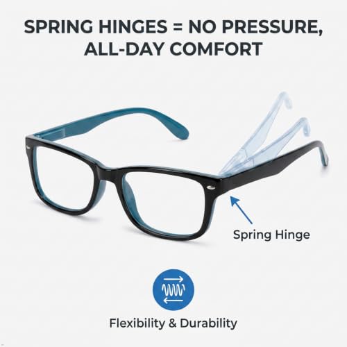 Image of Eyekepper Blue Light Reading Glasses Men Women 4.0, Small Blue