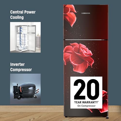 Image of Liebherr 245L 2 Star inverter, Hot to Cool, Pocket Handle, Frost Free Double Door Refrigerator, 20 Years Warranty on Compressor, Freezer 51 L, Vegetable Organiser, Red (2024 Model)