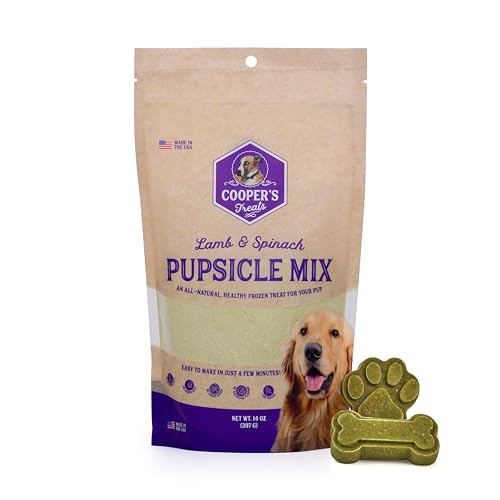Cooper's Treats Pupsicle Mix - Dog Ice Cream Mix - Make Your Own Frozen Dog Treats - 14oz Lamb and Spinach - Pupsicle Refills, Pup Ice Cream, Pupicle