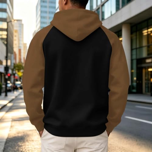 Mens Hoodies Pullover Oversized Color Block Workout Hooded Sweatshirt - image 6