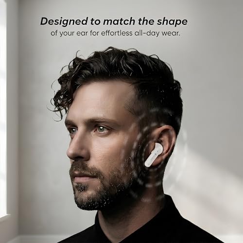 Image of Premium & Stylish True Wireless Earbuds, Bluetooth 5.4, 45 Hour Playback, 10mm Drivers, Type-C Charging (White)