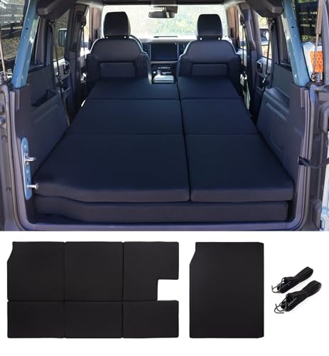 Xprite Bronco Mattress Kit, 1.6-Inch Thick Premium Foam Bed Pad & Leveling Pad, Portable Foldable Trunk Sleeping Platform Compatible with 2021-2026 Ford Bronco 4 Door Camping Accessories