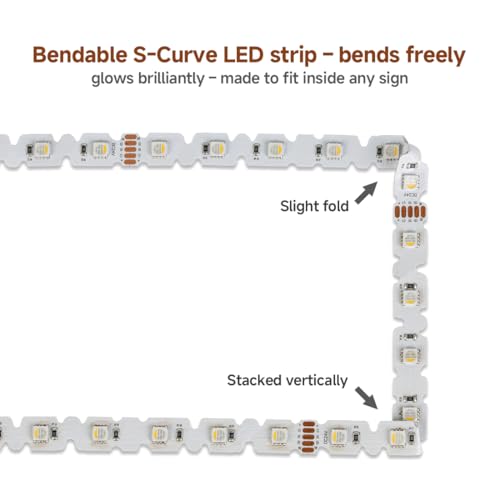 Tira LED RGBW flexible en forma de S 9.8 pies 24V Blanco cálido 3000K miniatura 2