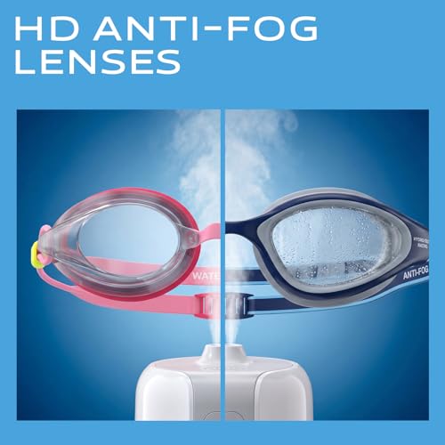 WATER TIME Kids Racing Swim Goggles, Anti-Fog UV Mirrored Lenses, Adjustable Dual Strap & 3 Nose Bridges, Watertight Seals for Youth Training Competition Ages 6-15 — view 3