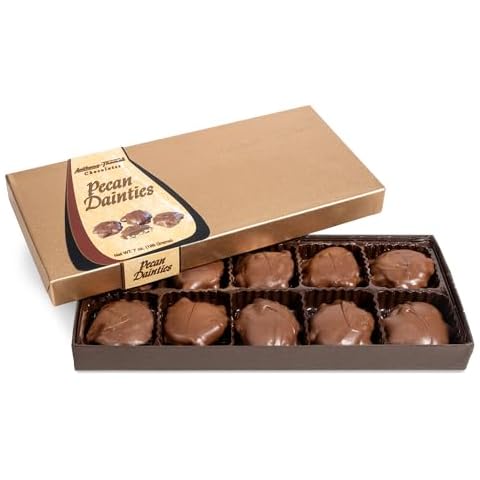 Anthony Thomas Chocolates, Pecan Dainties, Milk Chocolate, Soft Buttery Caramel, Gift Box (10 Count, Milk Chocolate) Cover
