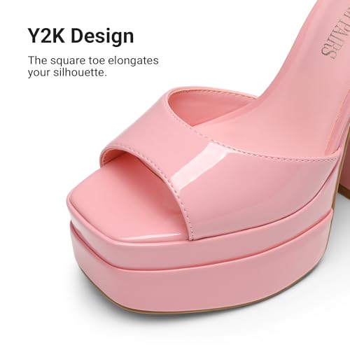 Image of DREAM PAIRS High Heels Chunky Block Platform Heels for Women Ankle Strap Sexy Open Square Toe Heels Dressy Pumps Sandals