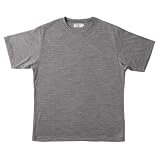 HITOYOSHI Tシャツ 半袖 9153-021-RS3 クルーネック グレー M ウール100％ メンズ
