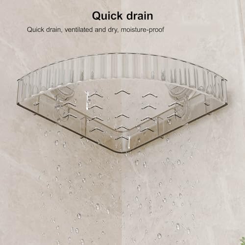 Ankoox Adhesive Shower Caddy Suction Cup Shower Shelves for Inside Shower No Drilling Bathroom Organizers and Storage Wall Shelf Rack Clear(clear,corner) by Ankoox - Used condition - Image 6