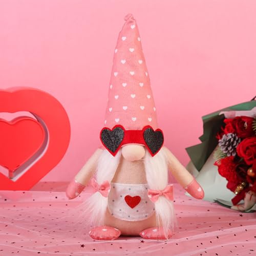 Gnomes de la Saint-Valentin en peluche de 35 cm pour décoration de table