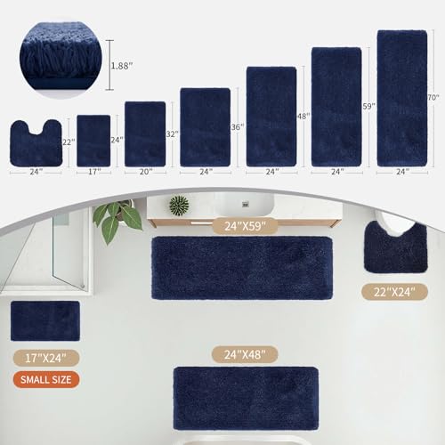 Disolla Navy Bathroom Rug 20x32 - Non-Slip Plush Thick Bath Mat, Highly Absorbent & Ultra Soft Fluffy Floor Mat, Machine Washable for Shower and Tub by Disolla - Image 2