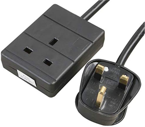rhinocables Extension Cord Power Cable Lead with UK Pin Plug Mains Power Supply, 13amp, Single Socket (50cm)
