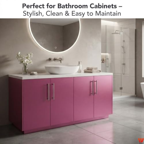 Image of WISDOM Pink Metallic Peel and Stick Wallpaper Self Adhesive Decorative Waterproof, Easy to Clean & Removable Vinyl Sticker for Kitchen Cabinets, Furniture, Wardrobe & Home Decor (20X96 in)