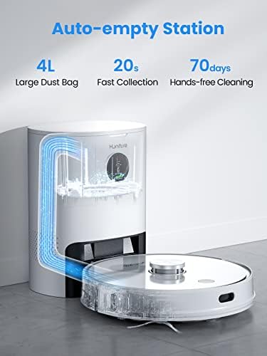 HONITURE Robot Vacuum Cleaner with Mop Self Emptying, 3500pa Q6 Pro Robotic Vacuum with Mapping 5-level, Lidar Navigation, Carpet Booster, WiFi/APP/Alexa, Robot Hoover for Carpet/ Pet Hair/ Floor