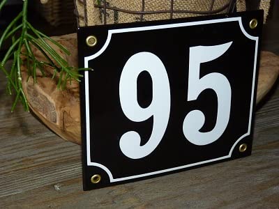 Numéro de maison émail 18x15 cm noir n° 95 pour ne plus rater vos livraisons