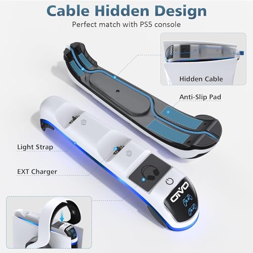 Image of TMG PS5 Controller Charging Station with Upgraded Touch Switch, PS5 Controller Charger with Headset Holder, for Ps5 Charging Station Charger with Fast Charging Cord