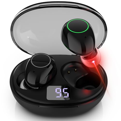 Kabelloses Rotlichttherapie OhrstöPsel, Verstellbares tragbare Ohrstöpsel für den Außenbereich Gerät, 3 stufen der Stärke mit 3 Paar Silikonspitzen