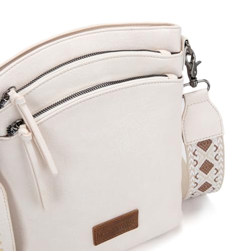 Montana West Multi Zip CCW Pocket Large Western Crossbody Bag With Adjustable Guitar Strap, Casual Soft Vegan Leather Shoulder Bag for Women MWC-185BG by Montana West - Used condition - Image 4