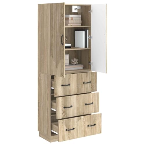 Cómoda de madera roble con cajones para almacenamiento auxiliar 4