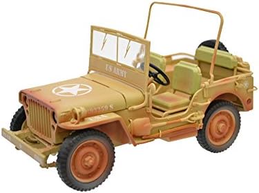 US Army WWII Jeep Vehicle Desert Color Weathered Version 1/18 Diecast Model Car by American Diorama