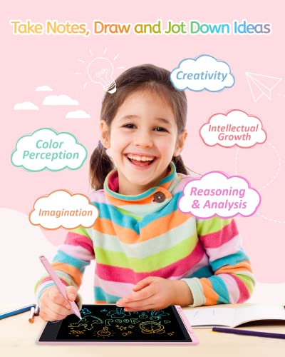Sunany Toys for 3-6 Years Old Girls Boys, LCD Writing Tablet 11 Inch Doodle Board, Drawing Tablet Drawing Pads, Educational Toys Birthday for 3 4 5 6 7 8 Years Old Kids Toddler(Pink) - Thumbnail 2