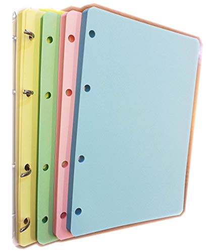 Substituição de papel para arquivador A5 com 4 orifícios (200 folhas coloridas 50 x 4)