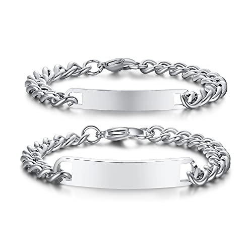 VNOX 2 Pièces Personnalisé Gravure Personnaliser Couple Bracelets...