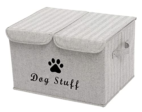 Morezi Caja De Almacenamiento De Juguetes Para Perros Canasta De Almacenamiento De Lona Organizador Con Tapa Cubo Plegable Organizar Juguetes Y Accesorios Para Perros-Rayas Grises Morezi Caja De Almacenamiento De Juguetes Para Perros Canasta De Almacenamiento De Lona Organizador Con Tapa Cubo Plegable Organizar Juguetes Y Accesorios Para Perros-Rayas Grises