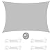 NINGESHOP Sonnensegel Wasserdicht Rechteckig 2x3m inkl Befestigungsseile, Wetterschutz Sonnenschutz (PES) Polyester mit UV Schutz für Balkon Terrasse Garten Camping, Grau Anthrazit