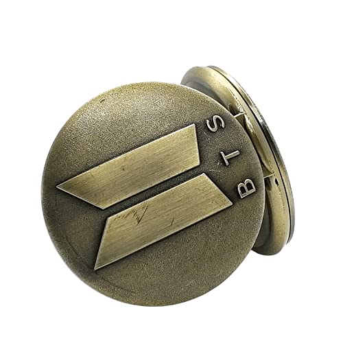 Image of AUGEN Premium Pocket Watch Metal Keychain BTS-1 Retro Vintage for Gifting With Key Ring Anti-Rust (Pack Of 1)