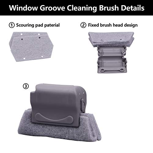 Image of Magic Window Groove Cleaning Brush, Hand-held Crevice Cleaner Tools, Multipurpose Clean Tools Slide Brush Head for Door, Window Slides Replacement Cloth Brush for Corners Gaps scouring Door