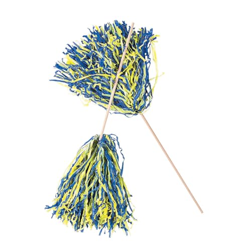 Fun Express - 2tone Spirit PoM-NVY/gld - Toys - Active Play - Pom - Poms - 24 Pieces