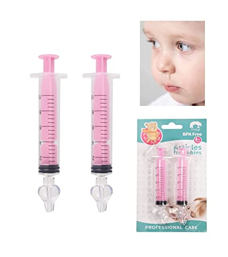 Nasal Irrigator for Baby 10ml Baby Nasal Syringe Irrigator Portable Infant Noses Cleaner Nasal Irrigation Nose Aspirator for Babys Nasal Wash Nasals Cleaner Babys Nose Rinse 2pcs (Pink)
