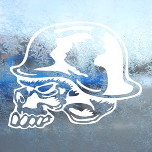 adhesivo Metal Mulisha Skull Helmet White Decal Window White Sticker