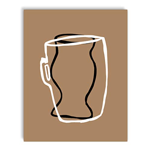 Printsmo, Schale mit Griff und Vase, minimalistisches, modernes abstraktes Kunstdruck-Poster, zeitgenössische Wandkunst für Heimdekoration, 27,9 x 35,6 cm, ungerahmt (Bronze) Cover