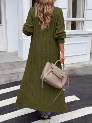 Image of Saodimallsu Womens Long Duster Cardigans Button Down Maxi Sweater Dress