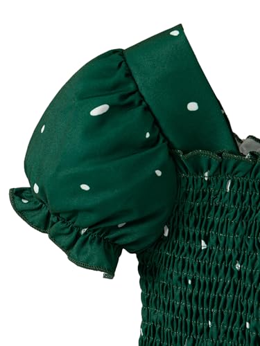 Little Girls Summer Ruffle Short Sleeve Dress Square Neck Casaul A-line Lantern Dresses3