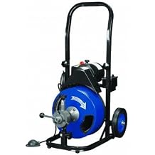 1/2 inch by 50 feet Power Feed Drain Cleaner Drum Auger Snake 1" to 4" pipes with Built-in GFCI and many Accessories