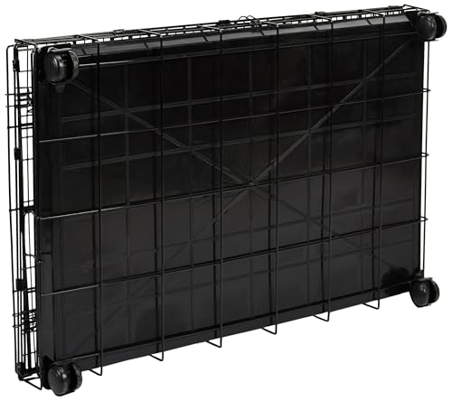Image of amazon basics Multi-Level 3-Tier Cat Playpen Cage | Large | Spacious Metal Enclosure with Platforms & Removable Tray (Black),1