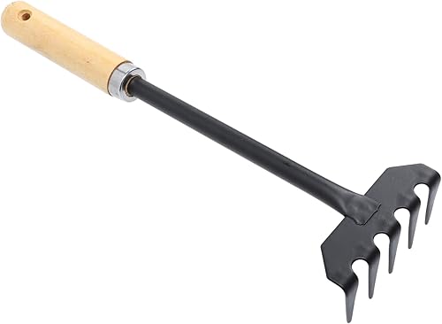 Kisangel Rastrillo de mano fácil de usar mini rastrillo de hierba para el hogar estilo japonés cultivador dientes para el cultivo