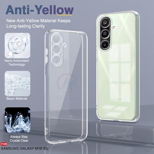 Image of AESTMO Back Case Cover for Samsung Galaxy M16 5G | Crystal Clear Design | Shock Proof Design | Transparent Back Case Cover for Samsung Galaxy M16 5G (Transparent, TPU)