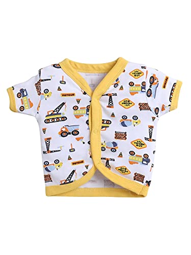 Image of Pooja Baby Baby Boys' & Baby Girls' T-Shirt Hosiery Cotton Clothing Jhabla /Vest Front Open T- Shirt with Snap Buttons Pack Of 4