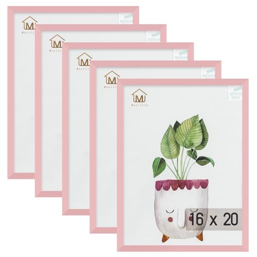 Muzilife 16x20” Pink Picture Frames for Wall and Tabletop Display, 5 Pack