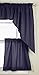 Lorraine Home Fashions Ribcord Tier Curtain Pair, 54-Inch x 36-Inch, Navy