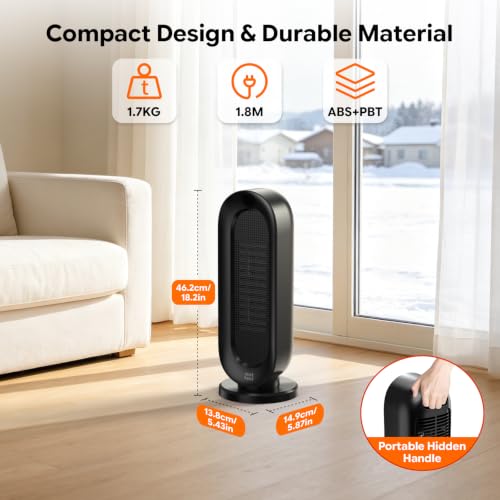 Minthouz PTC Ceramic Space Heater, 1500W Electric Heaters with Thermostat - image 9