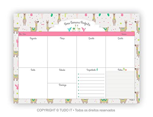 PLANNER DE MESA SEMANAL LHAMAS