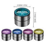 JINGLING Foremki 3D do paznokci, 5 kolorów, solidne wzory, do rzeźbienia, zestaw do manicure, bez konieczności naklejania, z pisakiem do rzeźbienia, usuwanie UV/LED do użytku w salonie domowym